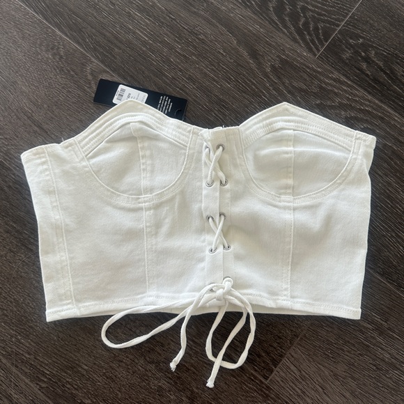 Corset white denim top - Picture 3 of 3